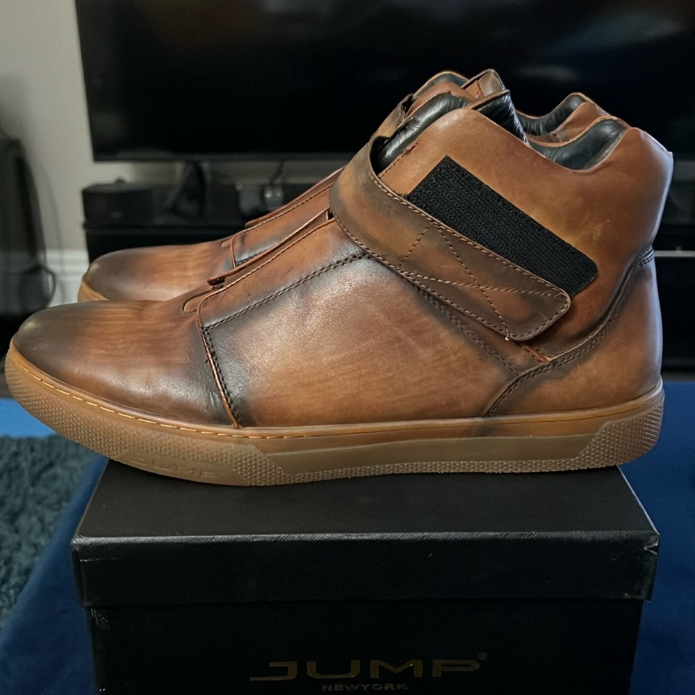 Tan leather boots
